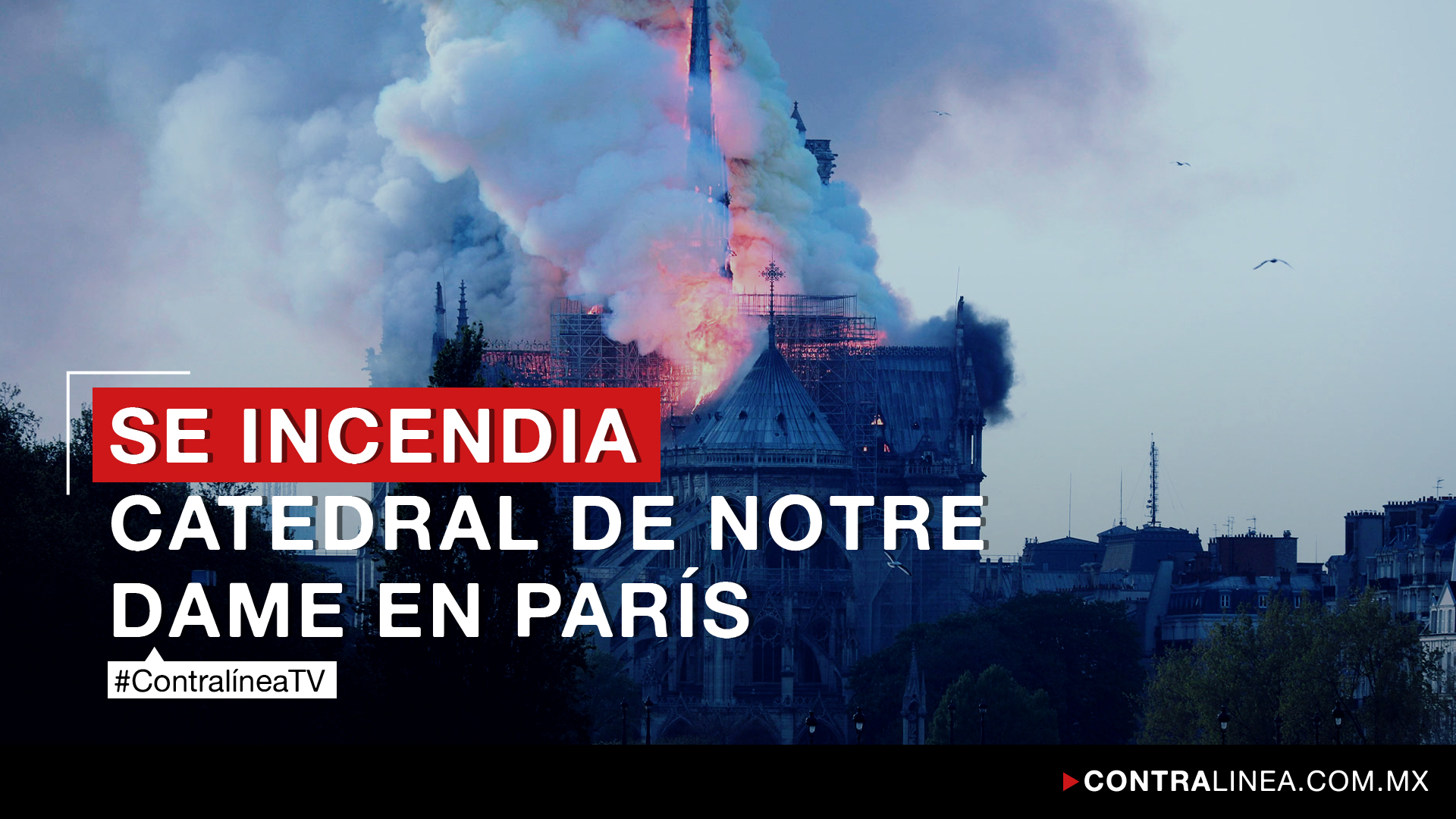 Se incendia catedral de Notre Dame en París