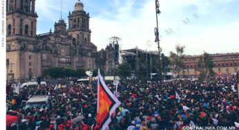 “¡Y no llovió, papá!” Colma López Obrador el zócalo al año de su triunfo