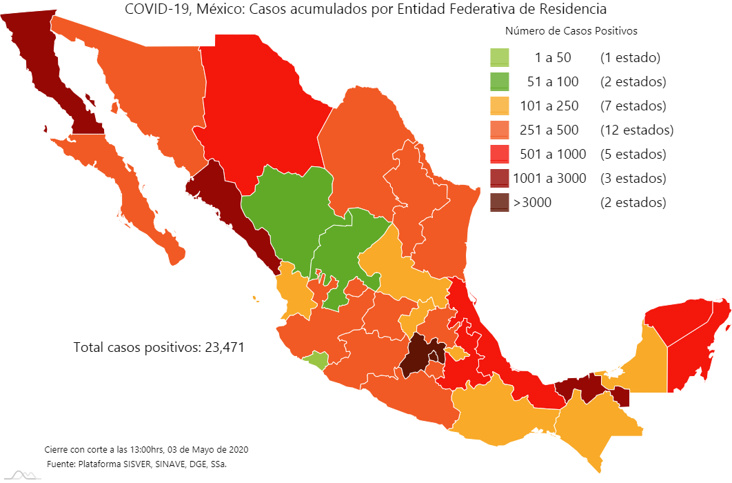 México, 23 mil 471 confirmados acumulados de coronavirus