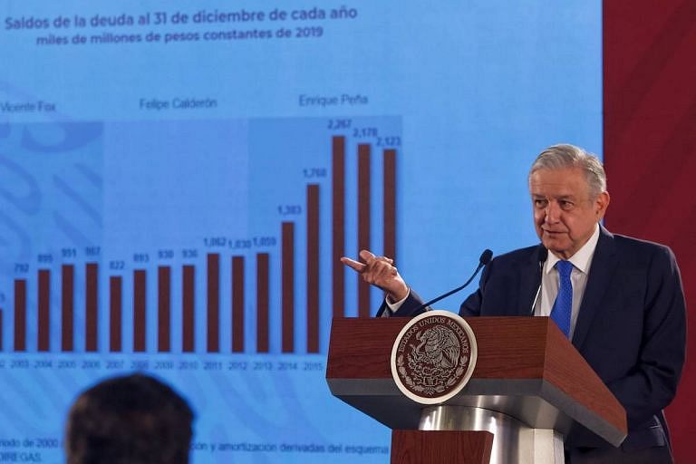 Presidente de méxico exponiendo durante una de sus conferencias mañaneras