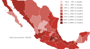 En últimas 24 horas: 5 mil 343 confirmados y 1 mil 44 muertes por Covid-19