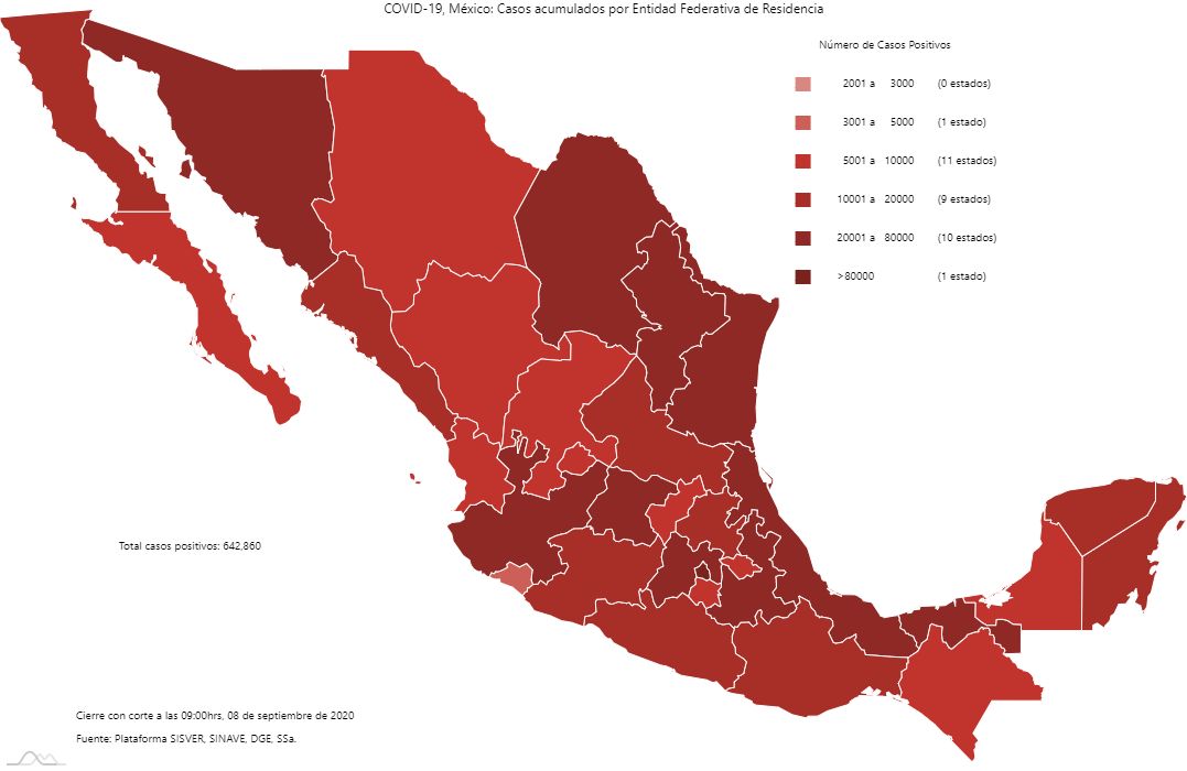 Mapa de casos Covid-19 en el país