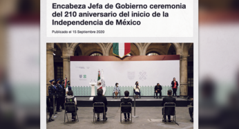 Sheinbaum conmemora 210 aniversario de Independencia de México