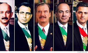 Expresidentes de México Salinas, Zedillo, Fox, Calderón y Peña Nieto