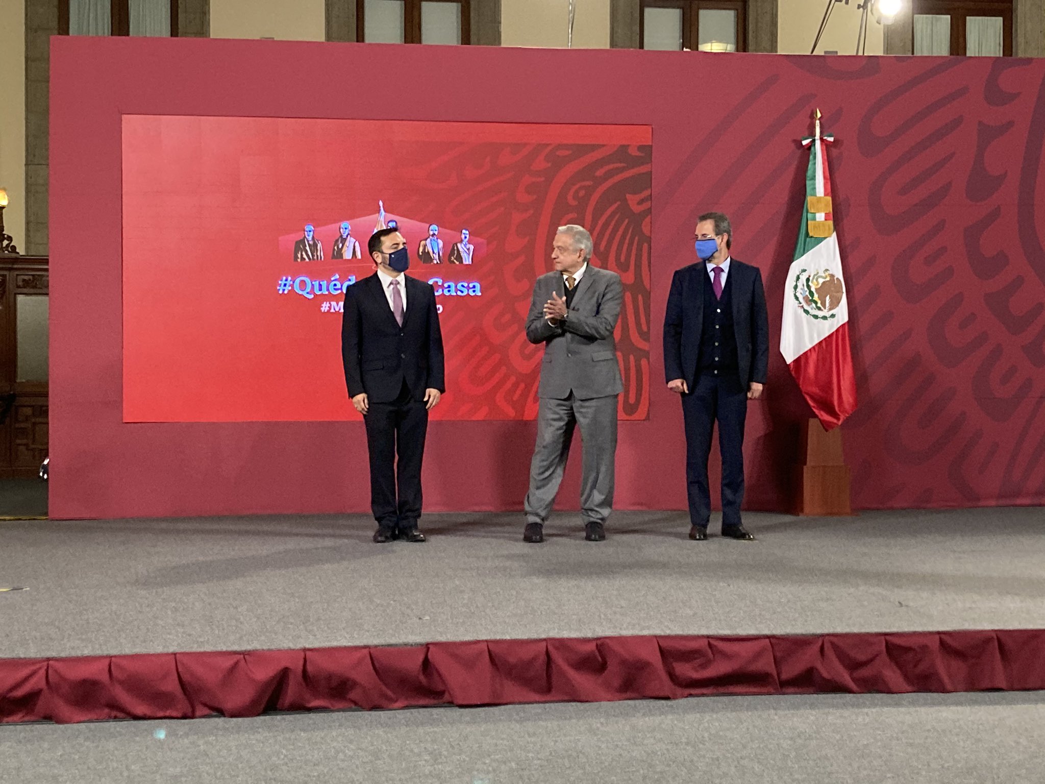 Arturo Reyes Sandoval, Andrés Manuel López Obrador y Esteban Moctezuma