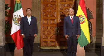 AMLO recibe al nuevo presidente de Bolivia, Luis Alberto Arce, en Palacio Nacional