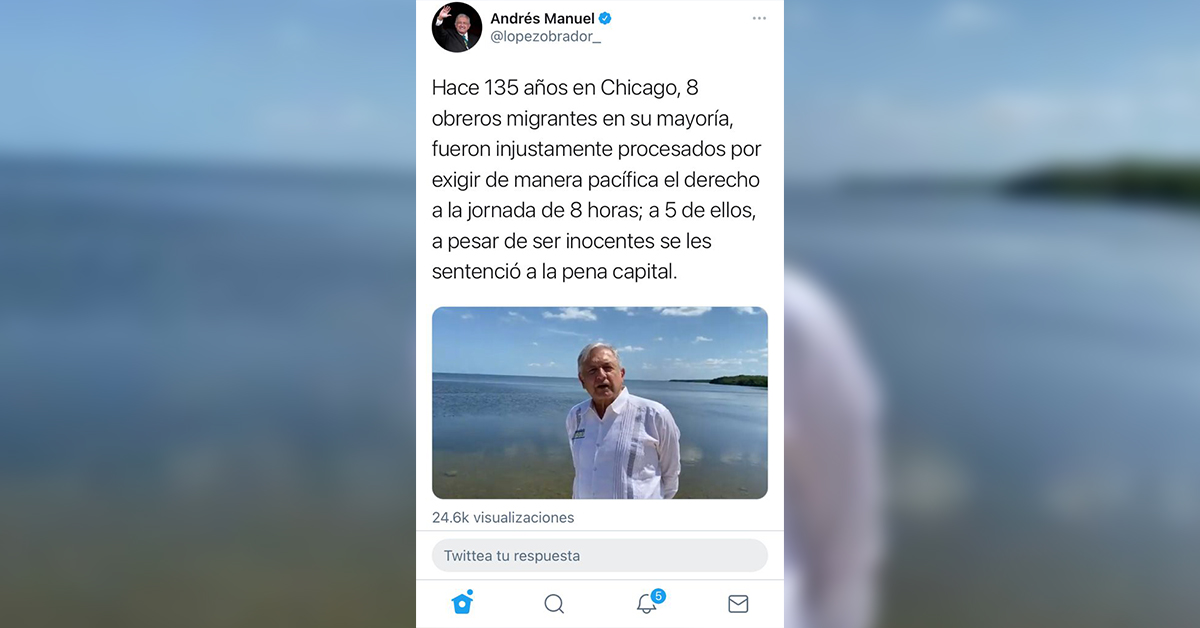 Día Internacional de los Trabajadores, “libertad y democracia sindical”: AMLO