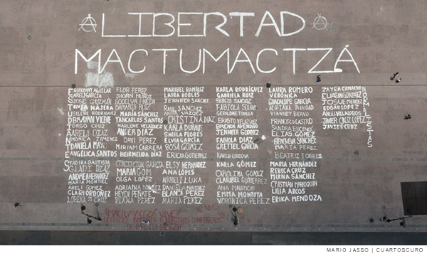Nombres de los estudiantes detenidos pertenecientes a la normal rural Mactumactzá