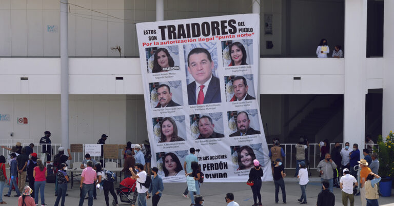 Protesta en contra del inmobiliario Misión punta norte