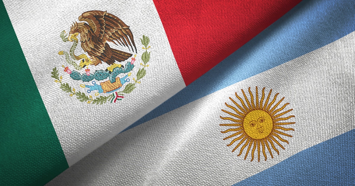 Bandera de México y Argentina