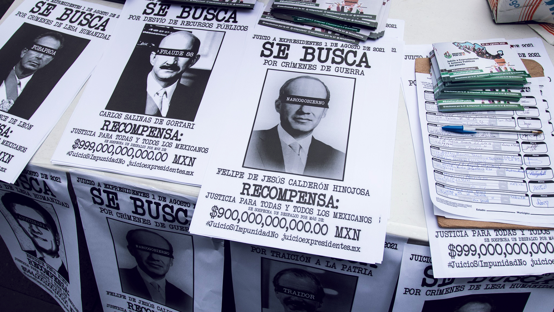 expresidentes de México en carteles de Se Busca