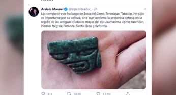 AMLO muestra hallazgo olmeca de jade, en Tabasco