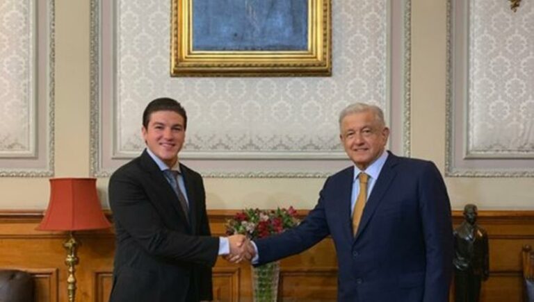 Gobernador de Nuevo León Samuel García y el presidente de México