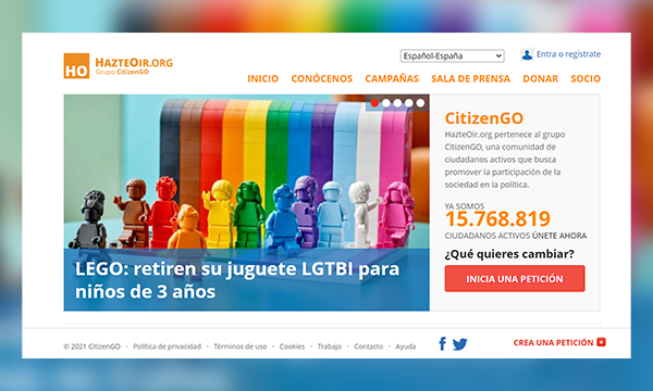 campaña contra LEGO de Hazte Oír