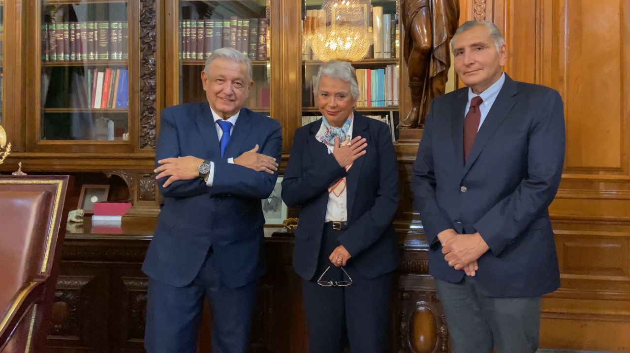 Olga Sánchez Cordero, Adán Augusto López Hernández y el presidente López Obrador
