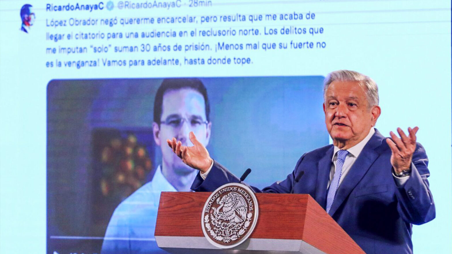 EL presidente hablando sobre las acusaciones de Ricardo Anaya
