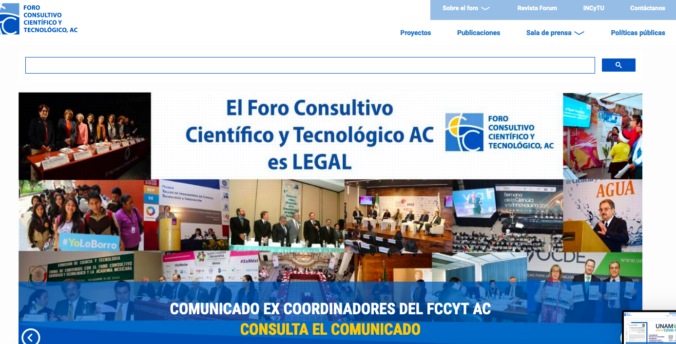 Pagina web del Foro Consultivo