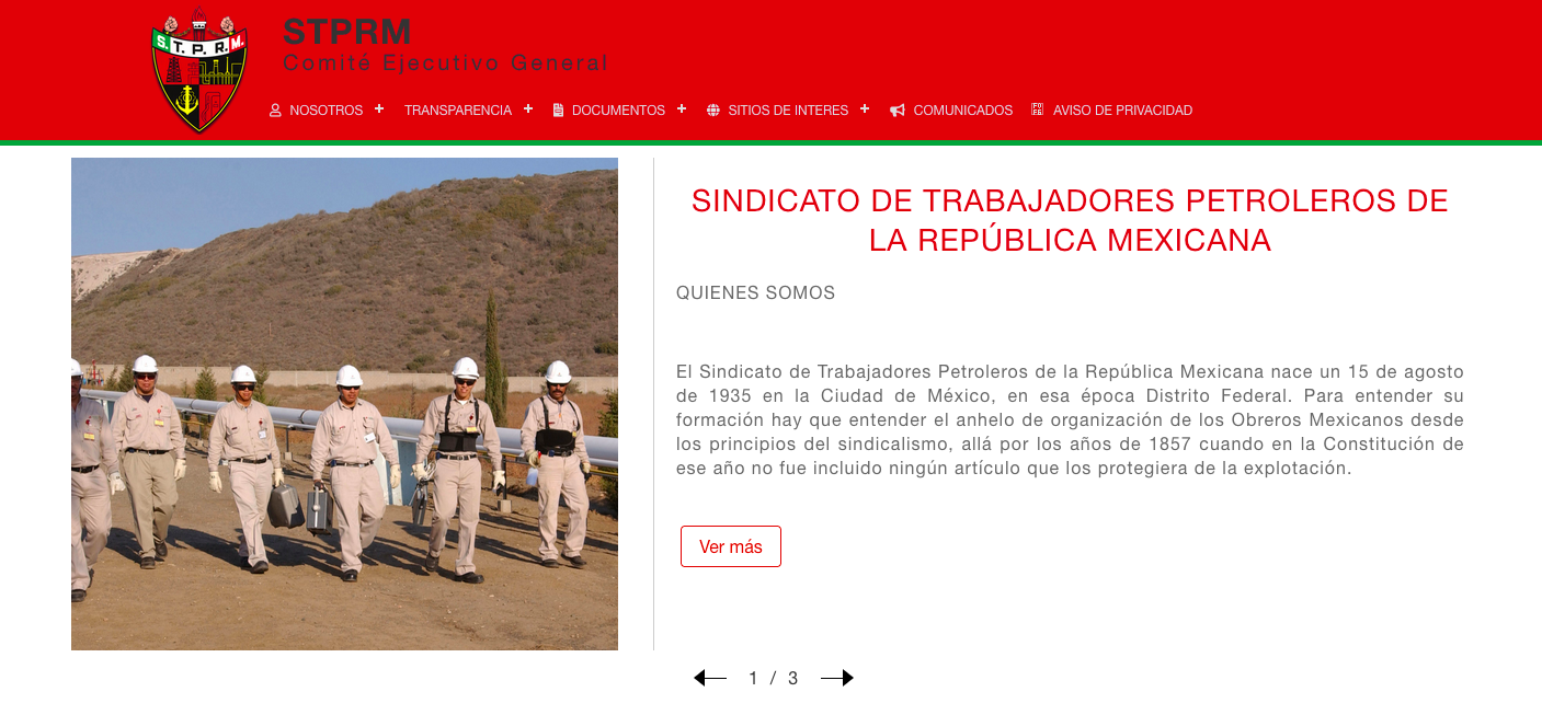 Sitio web del Sindicato de Trabajadores Petroleros de la República