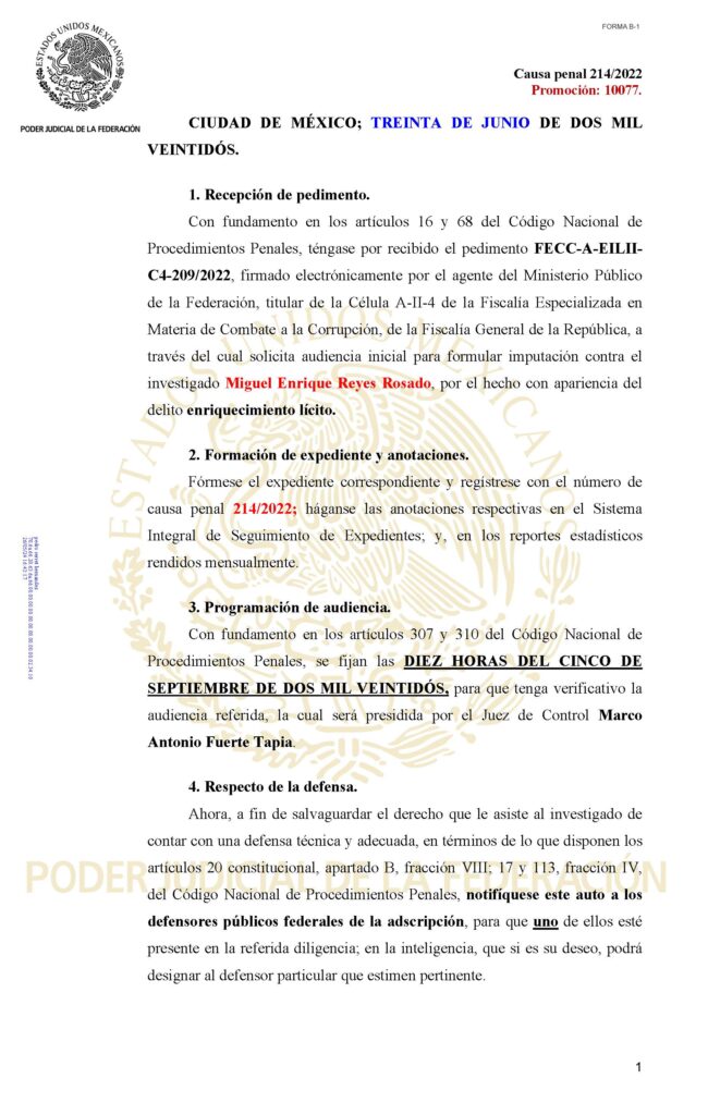 El exadministrador del TFJA, Miguel Enrique Reyes Rosado, presentó el mes pasado ante el OIC una queja en contra de magistrados del Tribunal