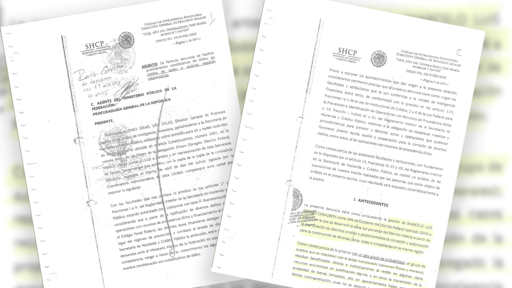 A finales del sexenio de Peña Nieto, La UIF denunció ante la PGR una red financiera encabezada por constructoras y en la que habría estado involucrado Marcelo Ebrard