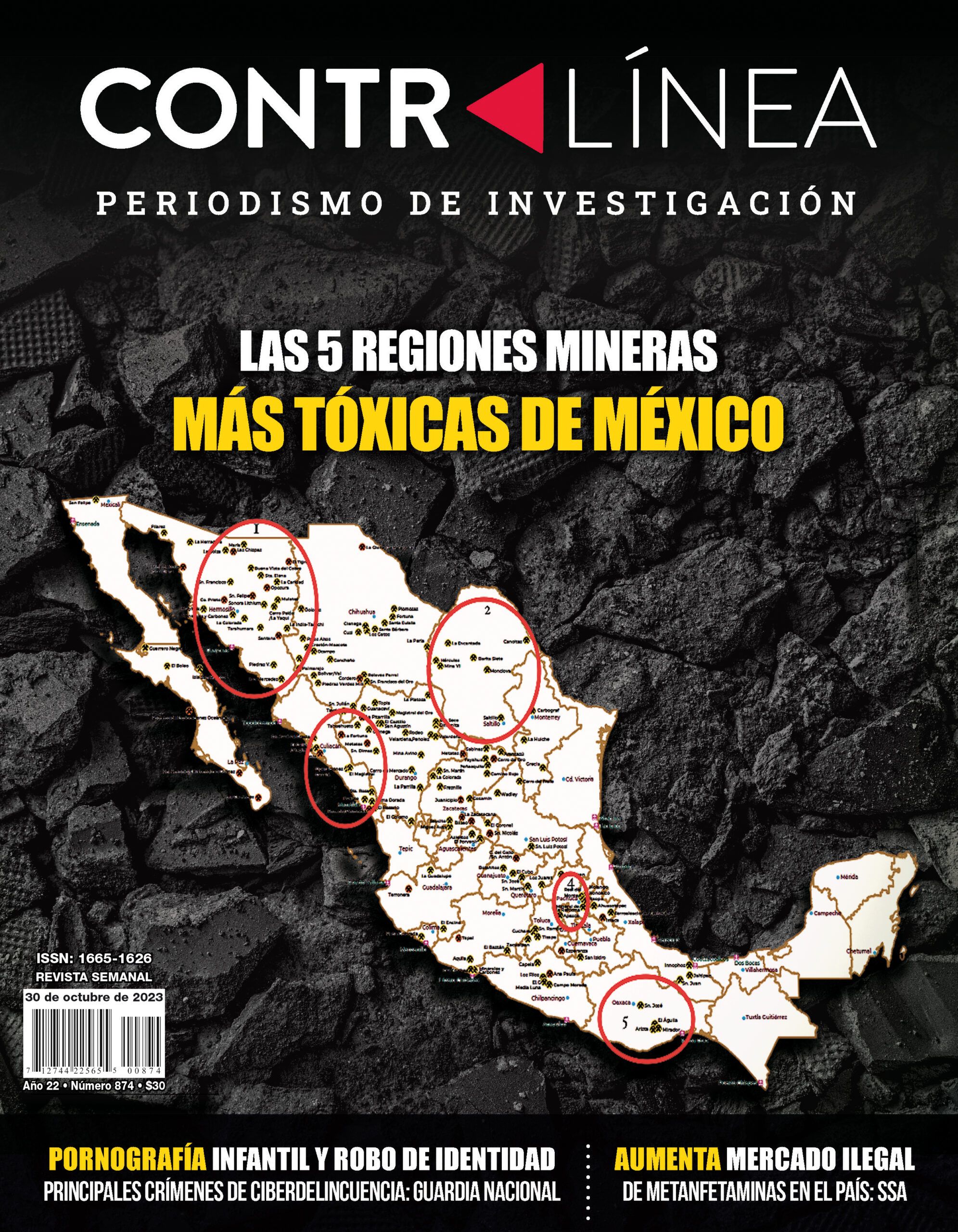 Contralínea 874 Las cinco regiones mineras más tóxicas de México. Periodismo de investigación, contralinea.com.mx