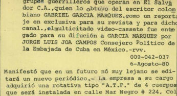 DFS espió al escritor colombiano Gabriel García Márquez