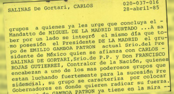 A Salinas de Gortari le urgía que terminara el gobierno de Miguel de la Madrid: DFS