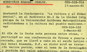 Las fichas elaboradas por la DFS constituyen la prueba irrefutable de que el PRI mantuvo bajo acecho a todo militante de la izquierda