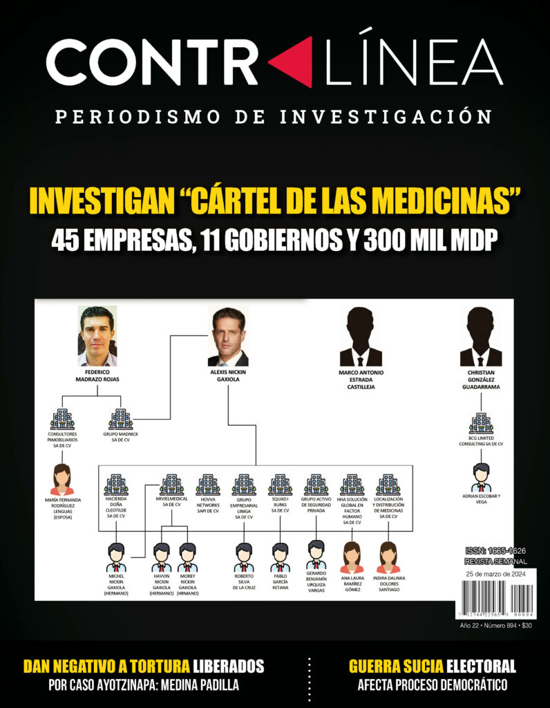 Contralínea 894 - 24 grupos empresariales con, al menos, 45 personas morales involucrados en el "Cártel de las medicinas"