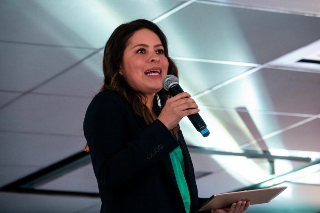 la presidenta nacional del PVEM, Karen Castrejón Trujillo, asumirá el cargo de senadora electa, en sustitución de Ernestina Godoy Ramos